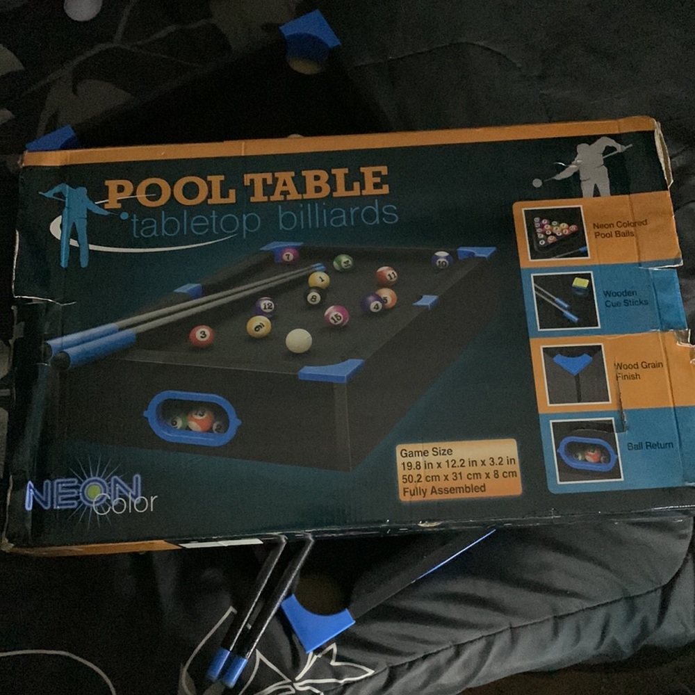 Tabletop Billiards Neon Color Mini Pool Table - Picture 6 of 8